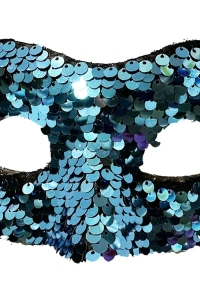 Payetli Venedik Balo Parti Maskesi Mavi