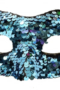 Payetli Venedik Balo Parti Maskesi Mavi