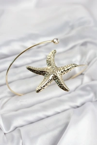 Pazu Bileklik Gold Renk Pirinç Deniz Yıldızı Model