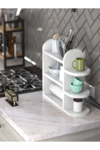 Mutfak Rafı Baharatlık Peçetelik Beyaz