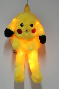 Peluş Işıklı Oynar Kulaklı Pikachu Sırt Çantası