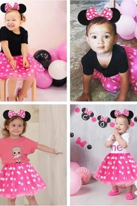 Pembe Fiyonklu Minnie Mouse Tacı