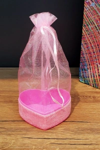 Pembe Kalpli Tül Kese