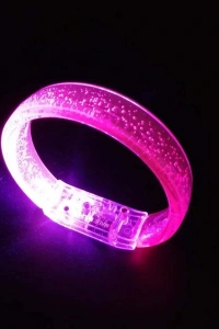 Pembe Led Işıklı Baskı Yapılabilen Pilli Bileklik Bilezik
