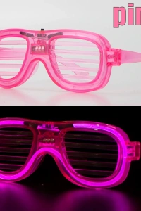 Pembe Led Işıklı Parti Gözlüğü - Neon 3 Modlu