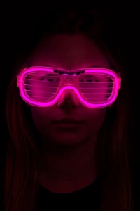 Pembe Led Işıklı Parti Gözlüğü - Neon 3 Modlu