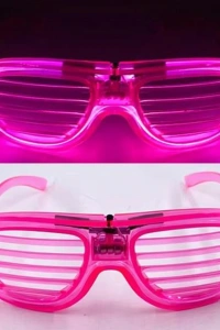 Pembe Led Işıklı Parti Gözlüğü - Neon 3 Modlu