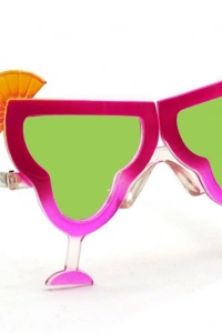 Pembe Margarita Bardak Şeklinde Parti Gözlüğü