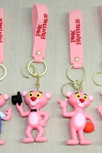 Pembe Panter Silikon Anahtarlık