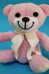 Pembe Peluş Atkılı Oyuncak Ayıcık