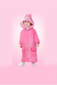 Pembe Sevimli Çocuk Yağmurluk