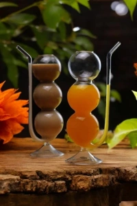 Pipetli Boğumlu Cam Bardak