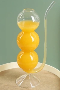 Pipetli Boğumlu Cam Bardak