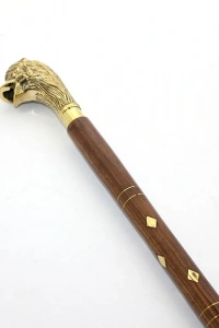 Pirinç Aslan Büstü Baston Model 2