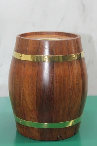 Pirinç Detaylı Fıçı Kumbara Model 3