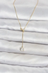 Pirinç Gold Renk Asansörlü Model Kadın Kolye