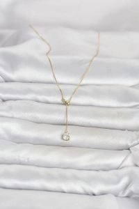 Pirinç Gold Renk Asansörlü Model Kadın Kolye