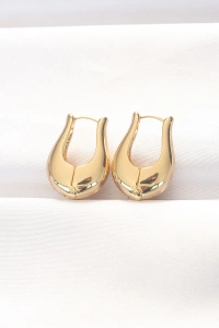 Pirinç Gold Renk Bombeli Küpe