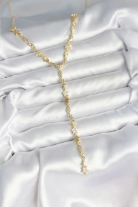 Pirinç Gold Renk Kadın Manifest Kolye