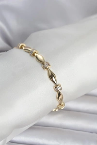 Pirinç Gold Renk Sütun Model Kadın Bileklik