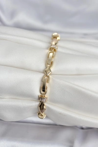 Pirinç Gold Renk Sütun Model Kadın Bileklik