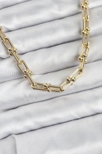 Pirinç Gold Renk Tifani Model Kadın Kolye