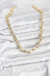 Pirinç Gold Renk Tifani Model Kadın Kolye