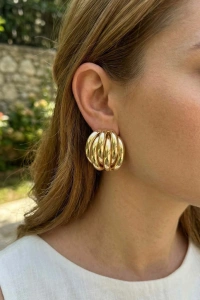 Pirinç Gold Renk Vintage Kadın Küpe