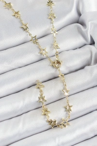 Pirinç Gold Renk Yıldızlı Kadın Y Kolye