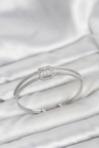 Pirinç Gümüş Renk Baget Model Kadın Bileklik