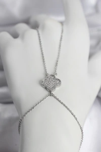 Pirinç Gümüş Renk Yonca Model Kadın Şahmeran