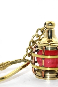 Pirinç Kırmızı Gaz Lambası Tasarımlı Anahtarlık