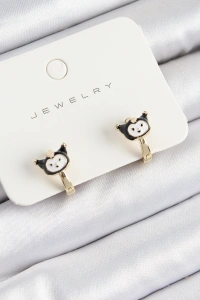Pirinç Kuromi Model Gold Renk Çocuk Küpe