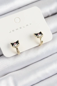 Pirinç Kuromi Model Gold Renk Çocuk Küpe