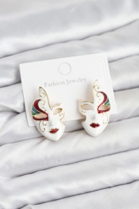 Pirinç Maske Model Kadın Küpe