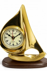 Pirinç Yelkenli Gemi Masa Saati