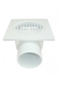 Plastik Yer Süzgeci 10x10 cm 50 mm Yandan Çıkış