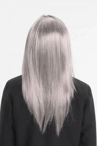 Platin Gri Gümüş Uzun Parti Peruğu