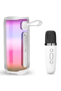 Pluse 5 Mikrofonlu RGB Kablosuz Hoparlör - Beyaz