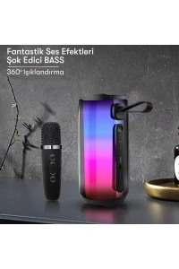 Pluse 5 Mikrofonlu RGB Kablosuz Hoparlör - Beyaz
