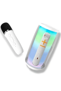 Pluse 6 Mikrofonlu RGB Kablosuz Hoparlör - Beyaz