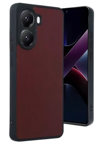 Poco X7 Pro Kılıf Aras Deri Kapak - Bordo