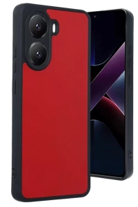 Poco X7 Pro Kılıf Aras Deri Kapak - Kırmızı