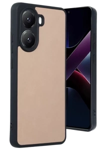 Poco X7 Pro Kılıf Aras Deri Kapak - Pudra
