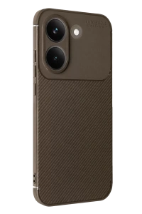 Poco X8 Pro Auto Focus Karbon Kapak - Kahverengi