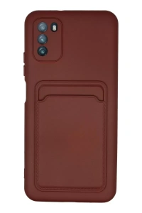 Pocophone M3 Kılıf Kelvin Kartvizitli Silikon - Bordo
