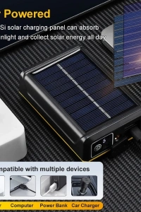 F.B.I Pro F-3003 Alüminyum PM10-TG LED Type-C Powerbank ve Solar Şarjlı Kamp Kafa Feneri