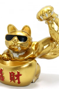 Polyester Şanslı Kedi Figürü Model 4