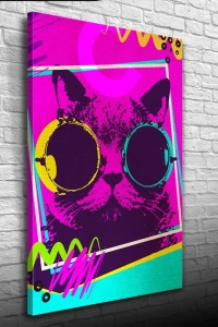 Pop Art Tarzı Eflatun Tonlarda Dekoratif Kanvas Tablo 50 x 70