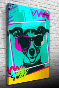 Pop Art Tarzı Turkuaz Tonlarda Dekoratif Kanvas Tablo 50 x 70